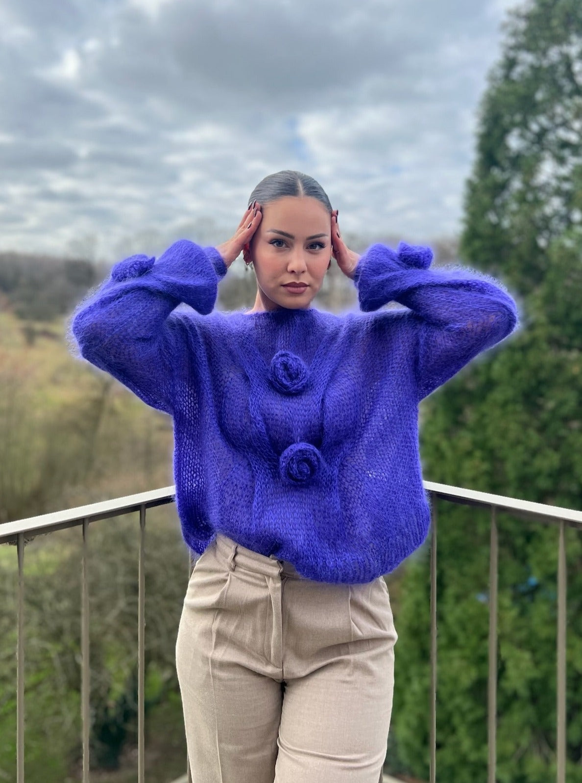 Pull Flora - Tricot Femme Indigo Floral