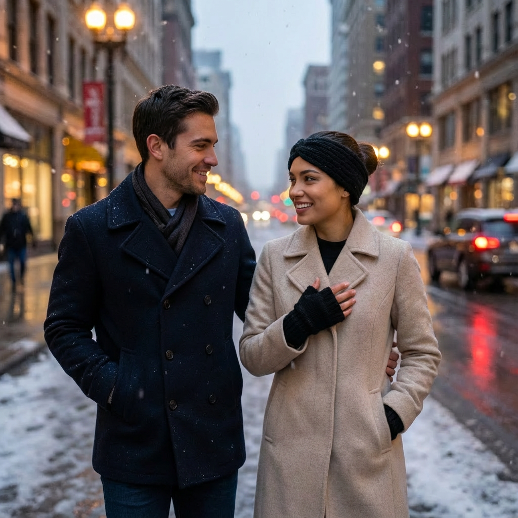 Mitaines + Bandeau d'hiver - Pack 2 en 1 tricoté main