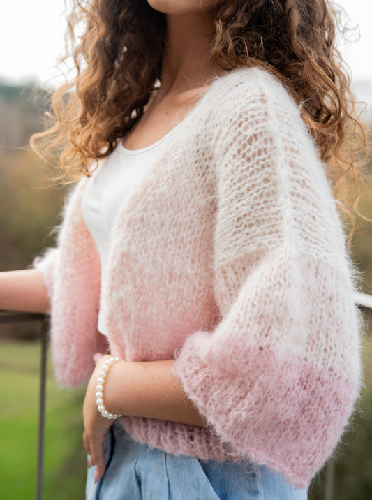 Gilet Rosette - Tricot Femme Blanco Rosé