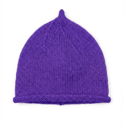 Bonnet en pointe tricoté – Angora & Fait main