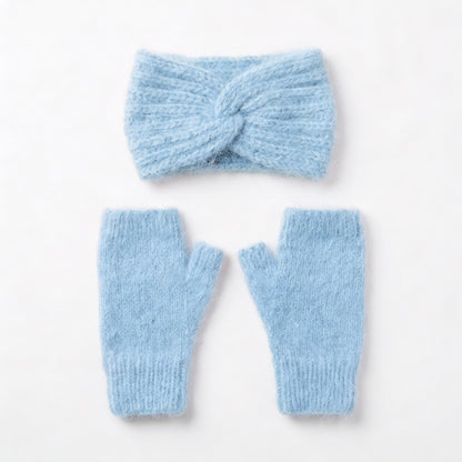 Mitaines + Bandeau d'hiver - Pack 2 en 1 tricoté main