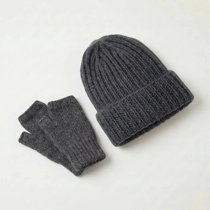 Bonnet Long & Mitaines en Angora : 2 en 1