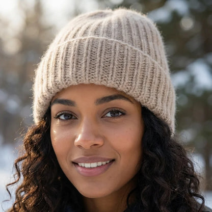 Bonnet en tricot femme – Angora & Fait main