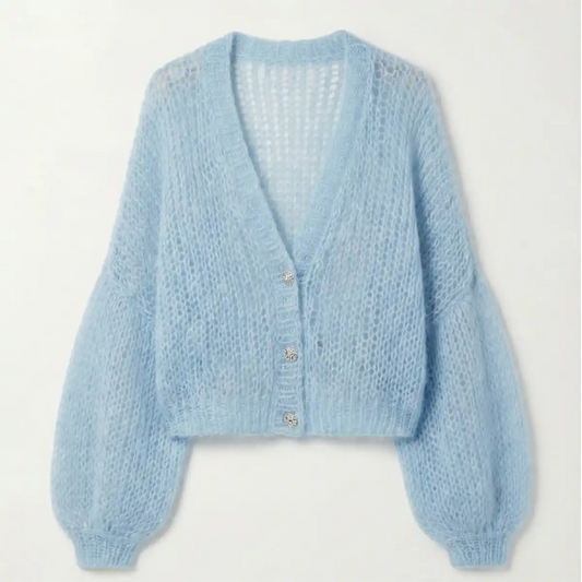 Cardigan Myosotis - Tricot Femme Bleu